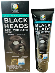 Black Heads Peel Off Mask - Infuse with Activated Charcoal, Shea Butter & Cucumber