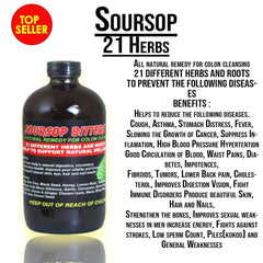 SOURSOP BITTERS 21 DIFFERENT HERBS & ROOTS ALL NATURAL REMEDY FOR COLON CLEANSING