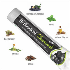 Charcoal Toothpaste | Whitens Teeth & Fresh Breath: No Bleach, No Fluoride | Activated Bamboo Charcoal & Organic Herbs