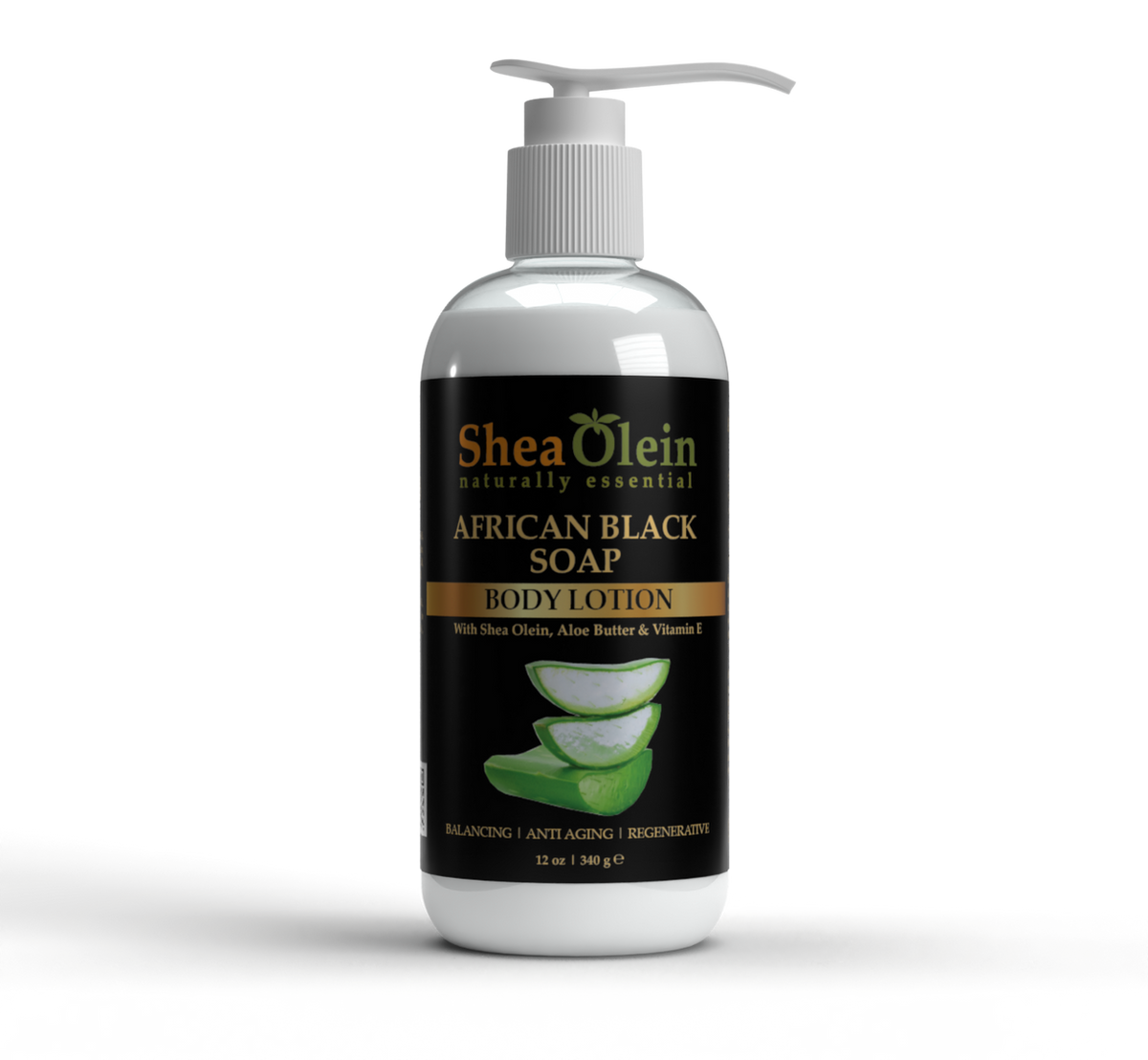 African Black Soap Body Lotion with Shea Olein, Aloe Butter & Vitamin E - 12oz
