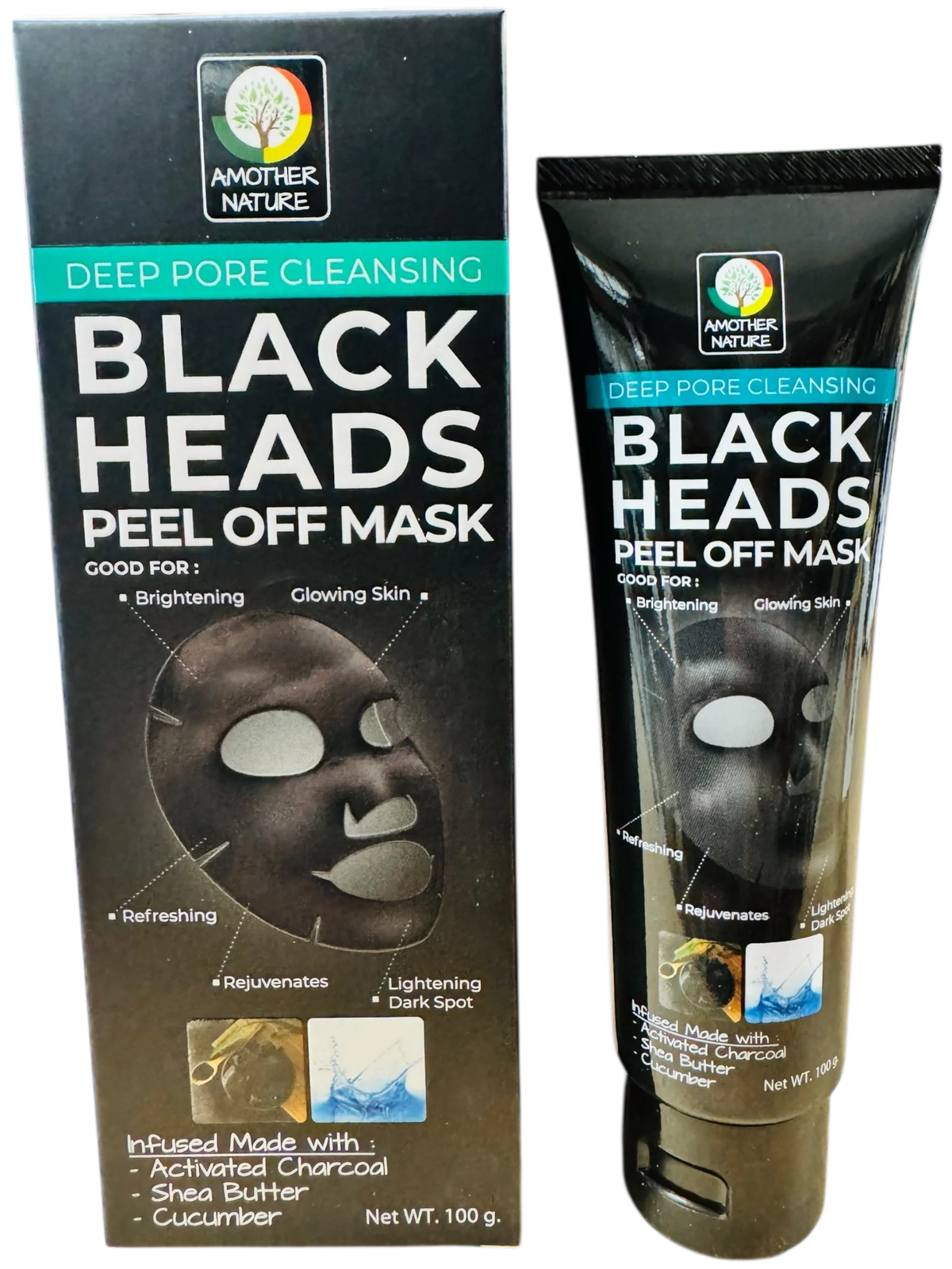 Black Heads Peel Off Mask - Infuse with Activated Charcoal, Shea Butter & Cucumber