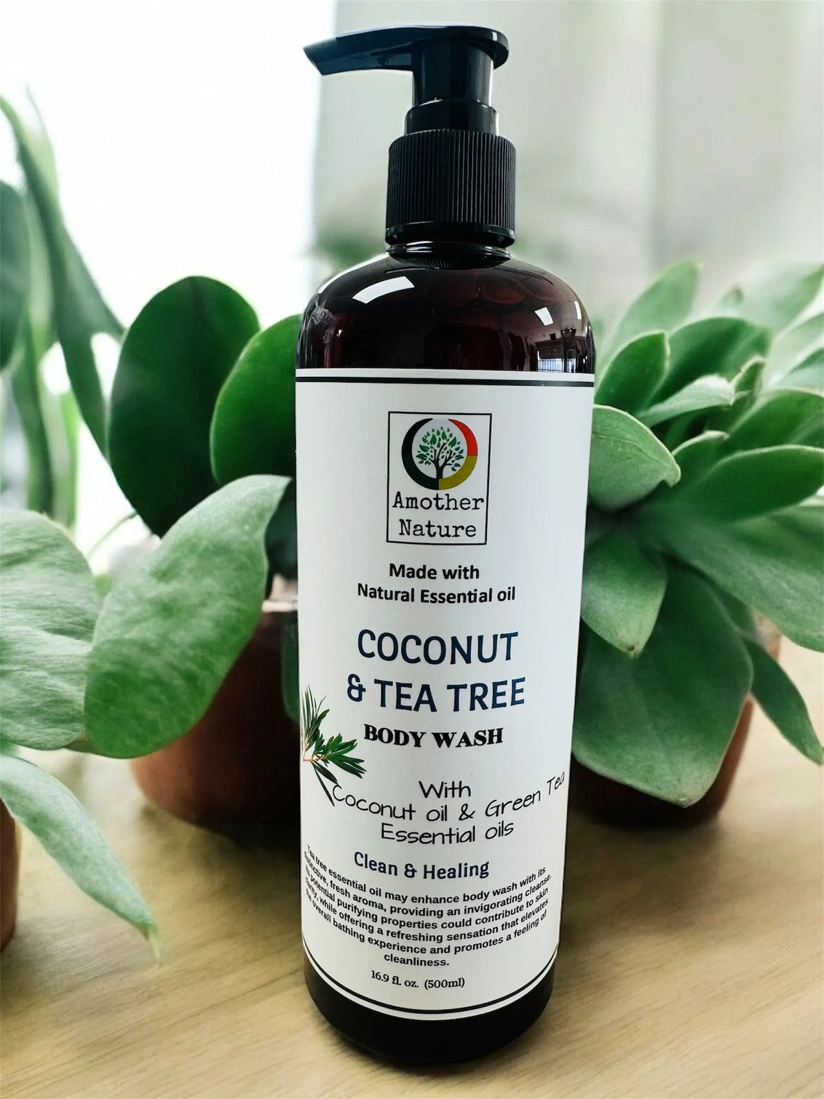 Coconut & Tea Tree - Body Wash Infuse with Green Tea Essential oil - 16oz