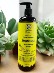Lemongrass - Body Lotion Infuse with Black Castor oil & Cedarwood Essential Oil - 16oz
