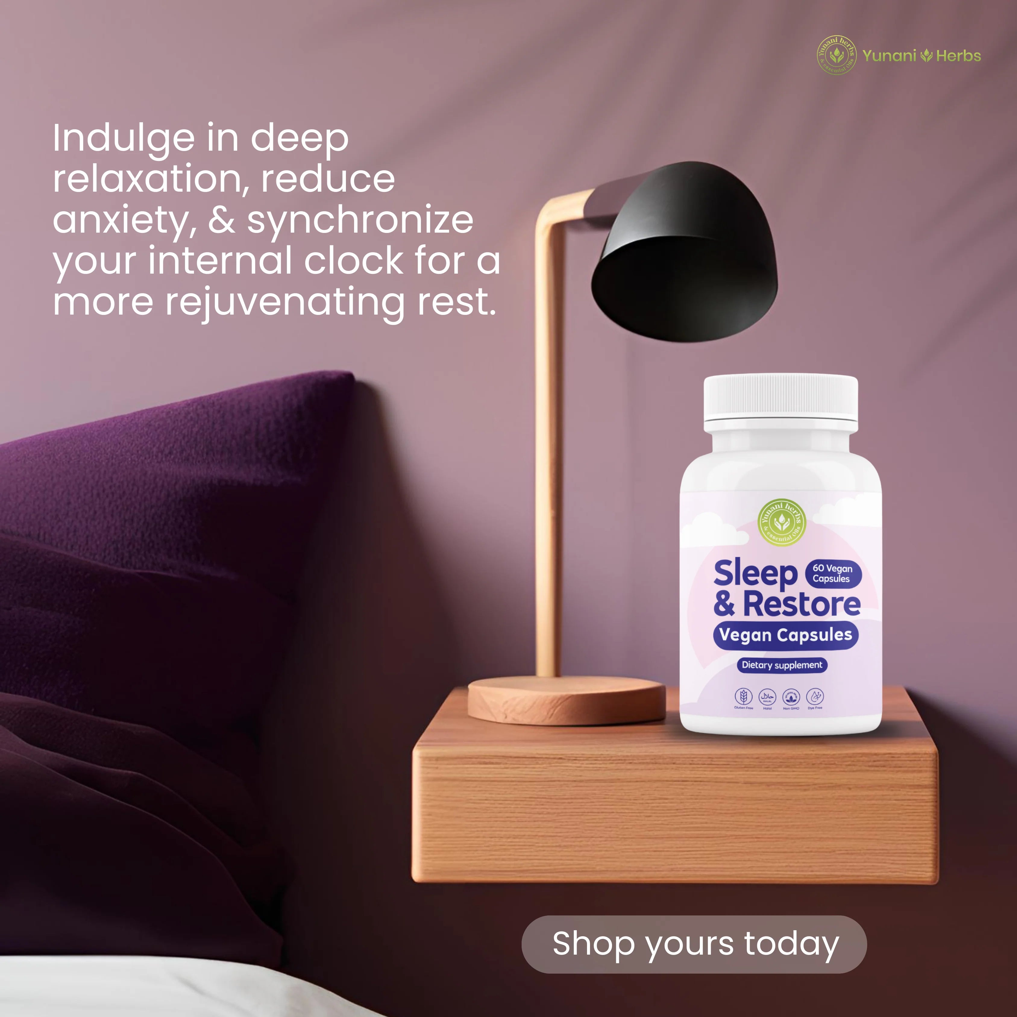Yunani Herbs - Sleep & Restore Vegan Capsules